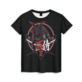 Женская футболка 3D Самурай: в Ухте, 100% полиэфир ( синтетическое хлопкоподобное полотно) | прямой крой, круглый вырез горловины, длина до линии бедер | рисунок | самурай | череп | череп самурая | шлем самурая