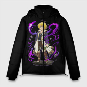 Мужская зимняя куртка 3D с принтом nanatsu no taizai в Ухте, верх — 100% полиэстер; подкладка — 100% полиэстер; утеплитель — 100% полиэстер | длина ниже бедра, свободный силуэт Оверсайз. Есть воротник-стойка, отстегивающийся капюшон и ветрозащитная планка. 

Боковые карманы с листочкой на кнопках и внутренний карман на молнии. | Тематика изображения на принте: deadly | meliodas | nanatsu | no | seven | sins | taizai | the | грехов | мелиодас | семь