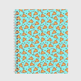 Тетрадь с принтом Пицца в Ухте, 100% бумага | 48 листов, плотность листов — 60 г/м2, плотность картонной обложки — 250 г/м2. Листы скреплены сбоку удобной пружинной спиралью. Уголки страниц и обложки скругленные. Цвет линий — светло-серый
 | pizza | еда | майки с едой майки с пищей | пицца | прикольные майки