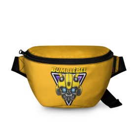 Поясная сумка 3D с принтом Трансформеры Bumblebee в Ухте, 100% полиэстер | плотная ткань, ремень с регулируемой длиной, внутри несколько карманов для мелочей, основное отделение и карман с обратной стороны сумки застегиваются на молнию | bumblebee | transformers | автоботы | бамблби | мегатрон | оптимус прайм | роботы | трансформеры