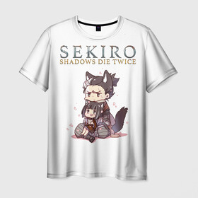 Мужская футболка 3D с принтом Sekiro:Shadows Die Twice в Ухте, 100% полиэфир | прямой крой, круглый вырез горловины, длина до линии бедер | action | game | japan | sekiro shadows die twice | wolf | воин | волк | игра | сенгоку | экшен | япония