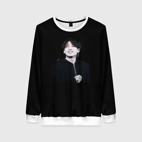 Женский свитшот 3D с принтом BTS. Jeon JungKook. в Ухте, 100% полиэстер с мягким внутренним слоем | круглый вырез горловины, мягкая резинка на манжетах и поясе, свободная посадка по фигуре | bts | jeon | jungkook | бтс | чонгук