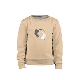 Детский свитшот хлопок с принтом Крысы Инь Ян 2020 год в Ухте, 100% хлопок | круглый вырез горловины, эластичные манжеты, пояс и воротник | Тематика изображения на принте: 