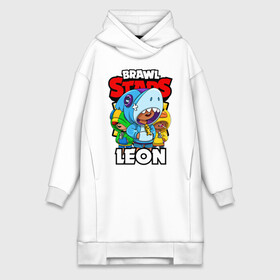 Платье-худи хлопок с принтом BRAWL STARS LEON в Ухте,  |  | brawl stars | brawl stars leon | brawler | leon | sally | shark | werewolf | акула | бравл старз | бравлер | леон | оборотень | салли