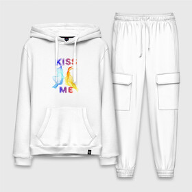 Мужской костюм хлопок с толстовкой Kiss Me: в Ухте,  |  | cyber | kiss | абстракция | волны | любовь | поцелуй