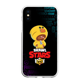 Чехол для iPhone XS Max матовый с принтом BRAWL STARS SALLY LEON в Ухте, Силикон | Область печати: задняя сторона чехла, без боковых панелей | brawl stars | crow | leon | leon shark | sally leon | shark | stars | акула | берли | ворон | леон | леон акула | спайк | эль примо