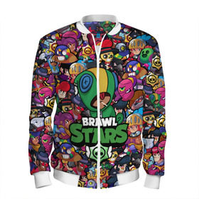 Мужской бомбер 3D с принтом BRAWL STARS LEON в Ухте, 100% полиэстер | застегивается на молнию, по бокам два кармана без застежек, по низу бомбера и на воротнике - эластичная резинка | 2020 | android | brawl stars | crow | games | leon | mobile game | stars | бравл старс | ворон | игры | леон | мобильные игры