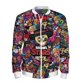 Мужской бомбер 3D с принтом BRAWL STARS POKO в Ухте, 100% полиэстер | застегивается на молнию, по бокам два кармана без застежек, по низу бомбера и на воротнике - эластичная резинка | bibi | brawl stars | brock | bull | crow | dinomike | el primo | leon | mobile game | nita | poko | ricochet | stars | tara | бравл старс | ворон | леон | мобильные игры