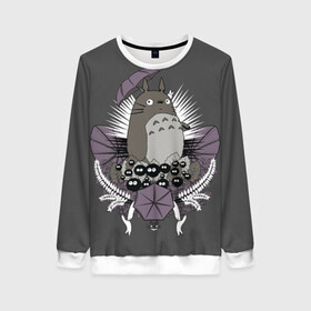 Женский свитшот 3D с принтом Мой сосед Тоторо в Ухте, 100% полиэстер с мягким внутренним слоем | круглый вырез горловины, мягкая резинка на манжетах и поясе, свободная посадка по фигуре | anime | hayao miyazaki | japanese | meme | miyazaki | piano | studio ghibli | tokyo | totoro | гибли | котобус | мой | сосед | сусуватари | тонари | тоторо | хаяо миядзаки