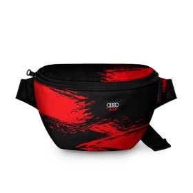 Поясная сумка 3D с принтом AUDI в Ухте, 100% полиэстер | плотная ткань, ремень с регулируемой длиной, внутри несколько карманов для мелочей, основное отделение и карман с обратной стороны сумки застегиваются на молнию | audi | auto | avto | car | race | авто | автоспорт | ауди | гонки | марка | машина | тачка | трасса