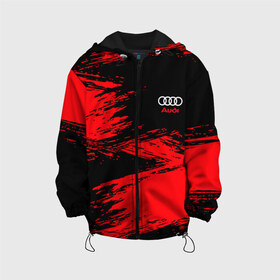 Детская куртка 3D с принтом AUDI в Ухте, 100% полиэстер | застежка — молния, подол и капюшон оформлены резинкой с фиксаторами, по бокам — два кармана без застежек, один потайной карман на груди, плотность верхнего слоя — 90 г/м2; плотность флисового подклада — 260 г/м2 | Тематика изображения на принте: audi | auto | avto | car | race | авто | автоспорт | ауди | гонки | марка | машина | тачка | трасса