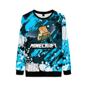 Женский свитшот 3D с принтом Minecraft / Майнкрафт в Ухте, 100% полиэстер с мягким внутренним слоем | круглый вырез горловины, мягкая резинка на манжетах и поясе, свободная посадка по фигуре | creeper | earth | game | minecraft | minecraft earth | блоки | грифер | игры | квадраты | компьютерная игра | крипер | маинкрафт | майн | майнкравт | майнкрафт