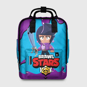 Женский рюкзак 3D с принтом BRAWL STARS BIBI. в Ухте, 100% полиэстер | лямки с регулируемой длиной, сверху ручки, чтобы рюкзак нести как сумку. Основное отделение закрывается на молнию, как и внешний карман. Внутри два дополнительных кармана, один из которых закрывается на молнию. По бокам два дополнительных кармашка, куда поместится маленькая бутылочка
 | bib | brawl stars | bull | colt | crow | leon | leon shark | moba | sally leon | shark | акула | берли | биби | бравл старс | ворон | жанр | игра | кольт | леон | леон акула | нита | спайк | шелли