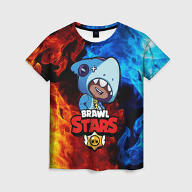 Женская футболка 3D с принтом Brawl Stars LEON SHARK в Ухте, 100% полиэфир ( синтетическое хлопкоподобное полотно) | прямой крой, круглый вырез горловины, длина до линии бедер | 8 bit | 8 бит | brawl | brawl stars | crow | leon | shark | stars | акула | бравл | бравл старс | браво старс | игра | компьютерная | кров | леон | леон акула | онлайн | старс | шарк