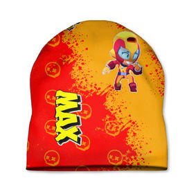 Шапка 3D с принтом Brawl Stars (Мах) в Ухте, 100% полиэстер | универсальный размер, печать по всей поверхности изделия | Тематика изображения на принте: brawl | leon | moba | stars | supercell | игра | мах