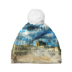 Шапка 3D c помпоном с принтом STALKER 2(Чернобыль) в Ухте, 100% полиэстер | универсальный размер, печать по всей поверхности изделия | metro | s.t.a.l.k.e.r. | stalker | зов припяти | игра | метро | мутант | пейзаж | припять | радиация | сталкер | сталкер 2 | чернобыль
