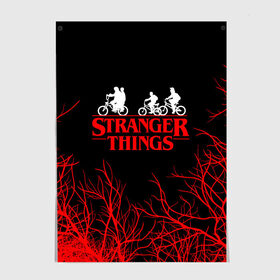 Постер с принтом STRANGER THINGS в Ухте, 100% бумага
 | бумага, плотность 150 мг. Матовая, но за счет высокого коэффициента гладкости имеет небольшой блеск и дает на свету блики, но в отличии от глянцевой бумаги не покрыта лаком | Тематика изображения на принте: 11 | stranger things | одди | одиннадцатая | очень странные дела | сериалы