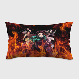 Подушка 3D антистресс с принтом Kimetsu no Yaiba в огне в Ухте, наволочка — 100% полиэстер, наполнитель — вспененный полистирол | состоит из подушки и наволочки на молнии | demon slayer | demon slayer: kimetsu no yaiba | kimetsu | kimetsu no yaiba | nezuko | slayer | tanjiro | клинок рассекающий демонов | незуко | танджиро | шинобу кочо