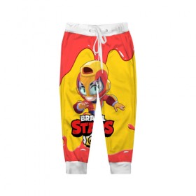 Детские брюки 3D с принтом BRAWL STARS MAX. в Ухте, 100% полиэстер | манжеты по низу, эластичный пояс регулируется шнурком, по бокам два кармана без застежек, внутренняя часть кармана из мелкой сетки | bib | brawl stars | bull | colt | crow | leon | leon shark | max | moba | sally leon | shark | акула | берли | биби | бравл старс | ворон | жанр | игра | кольт | леон | леон акула | макс | нита | спайк | шелли