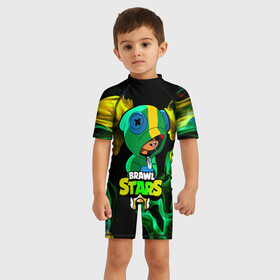 Детский купальный костюм 3D с принтом Brawl Stars LEON в Ухте, Полиэстер 85%, Спандекс 15% | застежка на молнии на спине | 8 bit | 8 бит | brawl | brawl stars | crow | leon | shark | stars | акула | бравл | бравл старс | браво старс | игра | компьютерная | кров | леон | леон акула | онлайн | старс | шарк