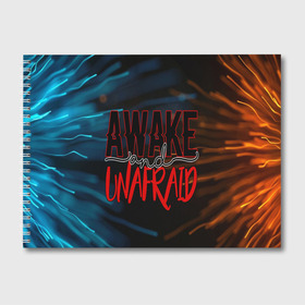 Альбом для рисования с принтом Awake unafraid в Ухте, 100% бумага
 | матовая бумага, плотность 200 мг. | alive | awake | look | my chemical | rok | romance | sunshine | unafraid