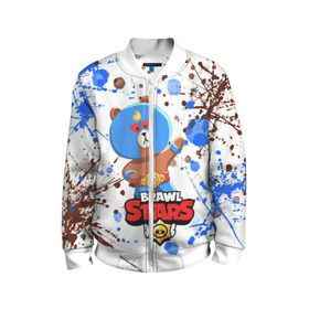 Детский бомбер 3D с принтом BRAWL STARS EL BROWN. в Ухте, 100% полиэстер | застегивается на молнию, по бокам два кармана без застежек, мягкие манжеты, по низу бомбера и на воротнике — эластичная резинка | bib | brawl stars | colt | crow | el brown | leon | leon shark | max | moba | sally leon | shark | акула | берли | биби | бравл старс | браун | ворон | жанр | игра | кольт | леон | леон акула | макс | нита | шелли