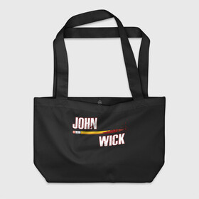 Пляжная сумка 3D с принтом John Wick в Ухте, 100% полиэстер | застегивается на металлическую кнопку; внутренний карман застегивается на молнию. Стенки укреплены специальным мягким материалом, чтобы защитить содержимое от несильных ударов
 | baba yaga | chapter | franchise | halle berry | john wick | keanu reeves | parabellum | баба яга | глава | джон уик 3 | киану ривз | парабеллум | франшиза