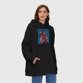 Худи SuperOversize хлопок с принтом Harley Quinn Harley Quinn в Ухте, 70% хлопок, 30% полиэстер, мягкий начес внутри | карман-кенгуру, эластичная резинка на манжетах и по нижней кромке, двухслойный капюшон
 | birds of prey | harley quinn | марго робби | потрясающая история харли квин | харли квин | хищные птицы