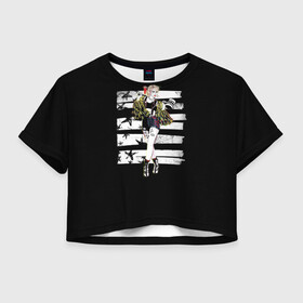 Женская футболка Crop-top 3D с принтом Harley Quinn в Ухте, 100% полиэстер | круглая горловина, длина футболки до линии талии, рукава с отворотами | birds of prey | harley quinn | марго робби | потрясающая история харли квин | харли квин | хищные птицы