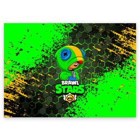 Поздравительная открытка с принтом BRAWL STARS LEON. в Ухте, 100% бумага | плотность бумаги 280 г/м2, матовая, на обратной стороне линовка и место для марки
 | bib | brawl stars | colt | crow | el brown | leon | leon shark | max | moba | sally leon | shark | акула | берли | биби | бравл старс | браун | ворон | жанр | игра | кольт | леон | леон акула | макс | нита | шелли