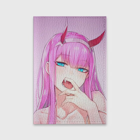 Обложка для паспорта матовая кожа ахегао зеро ту: в Ухте, натуральная матовая кожа | размер 19,3 х 13,7 см; прозрачные пластиковые крепления | ahegao | аниме | девушка | рисунок | тян | чертик