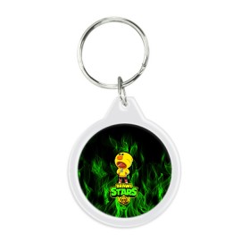 Брелок круглый с принтом Brawl Stars (sally) в Ухте, пластик и полированная сталь | круглая форма, металлическое крепление в виде кольца | brawl | leon | moba | sally | stars | supercell | игра