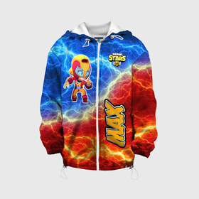 Детская куртка 3D Brawl Stars (Мах): в Ухте, 100% полиэстер | застежка — молния, подол и капюшон оформлены резинкой с фиксаторами, по бокам — два кармана без застежек, один потайной карман на груди, плотность верхнего слоя — 90 г/м2; плотность флисового подклада — 260 г/м2 | brawl | moba | stars | supercell | игра | мах