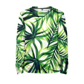 Детский лонгслив 3D с принтом Тропики в Ухте, 100% полиэстер | длинные рукава, круглый вырез горловины, полуприлегающий силуэт
 | природа | растение | рисунок | тропики