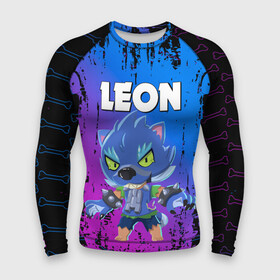 Мужской рашгард 3D с принтом BRAWL STARS LEON ОБОРОТЕНЬ. в Ухте,  |  | bib | brawl stars | colt | crow | el brown | leon | leon shark | max | moba | sally leon | shark | акула | берли | биби | бравл старс | браун | ворон | жанр | игра | кольт | леон | леон акула | макс | нита | шелли