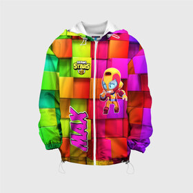 Детская куртка 3D Brawl Stars (Мах): в Ухте, 100% полиэстер | застежка — молния, подол и капюшон оформлены резинкой с фиксаторами, по бокам — два кармана без застежек, один потайной карман на груди, плотность верхнего слоя — 90 г/м2; плотность флисового подклада — 260 г/м2 | brawl | moba | stars | supercell | игра | мах