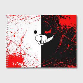 Альбом для рисования с принтом MONOKUMA в Ухте, 100% бумага
 | матовая бумага, плотность 200 мг. | anime | bear | black  white | danganronpa | kurokuma | monodam | monokuma | monomi | monotaro | rabbit | school | shirokuma | аниме | главарь | мoноми | монокума | черно белый | школа
