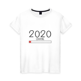 Женская футболка хлопок с принтом Загрузка 2020 года в Ухте, 100% хлопок | прямой крой, круглый вырез горловины, длина до линии бедер, слегка спущенное плечо | 