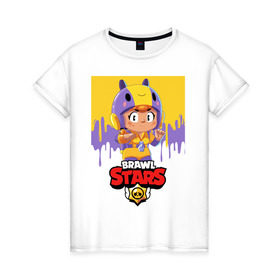 Женская футболка хлопок с принтом BRAWL STARS BEA. в Ухте, 100% хлопок | прямой крой, круглый вырез горловины, длина до линии бедер, слегка спущенное плечо | bea | bibi | brawl stars | colt | crow | el brown | leon | leon shark | max | nita | sally leon | shark | акула | беа | берли | биби | бравл старс | браун | ворон | кольт | леон | леон акула | макс | нита | шелли