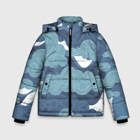 Зимняя куртка для мальчиков 3D с принтом Небо над Китаем в Ухте, ткань верха — 100% полиэстер; подклад — 100% полиэстер, утеплитель — 100% полиэстер | длина ниже бедра, удлиненная спинка, воротник стойка и отстегивающийся капюшон. Есть боковые карманы с листочкой на кнопках, утяжки по низу изделия и внутренний карман на молнии. 

Предусмотрены светоотражающий принт на спинке, радужный светоотражающий элемент на пуллере молнии и на резинке для утяжки | в китайском стиле | небеса. китай | небо | облака | облако | рисованное | рисованный