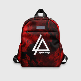 Детский рюкзак 3D с принтом LINKIN PARK в Ухте, 100% полиэстер | лямки с регулируемой длиной, сверху петелька, чтобы рюкзак можно было повесить на вешалку. Основное отделение закрывается на молнию, как и внешний карман. Внутри дополнительный карман. По бокам два дополнительных кармашка | chester bennington | linkin park | mike shinoda | линкин парк