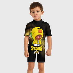 Детский купальный костюм 3D с принтом Brawl Stars SALLY LEON в Ухте, Полиэстер 85%, Спандекс 15% | застежка на молнии на спине | brawl | brawl stars | crow | leon | sally | shark | stars | акула | бравл | бравл старс | браво старс | игра | компьютерная | кров | леон | леон акула | онлайн | старс | шарк