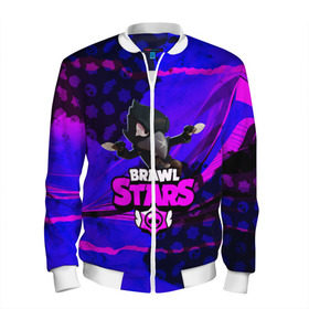 Мужской бомбер 3D с принтом BRAWL STARS CROW. в Ухте, 100% полиэстер | застегивается на молнию, по бокам два кармана без застежек, по низу бомбера и на воротнике - эластичная резинка | 8 bit | bibi | brawl stars | brock | bull | crow | dinomike | el primo | leon | mobile game | nita | poko | ricochet | stars | tara | бравл старс | ворон | леон | мобильные игры