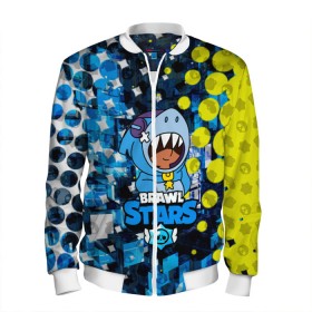 Мужской бомбер 3D с принтом BRAWL STARS ЛЕОН ШАРК в Ухте, 100% полиэстер | застегивается на молнию, по бокам два кармана без застежек, по низу бомбера и на воротнике - эластичная резинка | 8 bit | bibi | brawl stars | brock | bull | crow | dinomike | el primo | leon | mobile game | nita | poko | ricochet | stars | tara | бравл старс | ворон | леон | мобильные игры