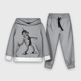 Детский костюм 3D (с толстовкой) с принтом Futurama. Bender Banksy в Ухте,  |  | bender | express | fry | futurama | future | leela | philip | planet | turanga | zoidberg | бендер | будущее | джей | зойдберг | лила | родригес | сгибальщик | туранга | филип | фрай | футурама
