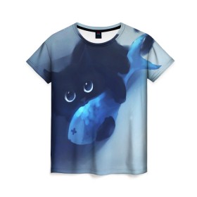 Женская футболка 3D с принтом Аниме CAT в Ухте, 100% полиэфир ( синтетическое хлопкоподобное полотно) | прямой крой, круглый вырез горловины, длина до линии бедер | cat | cats | животные | киса | киска | кот | котики | коты | котэ | кошка | природа