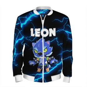 Мужской бомбер 3D BRAWL STARS LEON: в Ухте, 100% полиэстер | застегивается на молнию, по бокам два кармана без застежек, по низу бомбера и на воротнике - эластичная резинка | brawl stars | crow | leon | leon shark | leon werewolf | sally leon | shark | stars | werewolf | акула | берли | ворон | леон | леон акула | оборотень | оборотень леон | спайк | эль примо