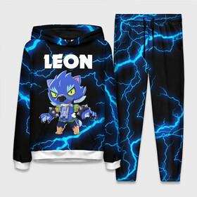 Женский костюм 3D (с толстовкой) с принтом BRAWL STARS LEON в Ухте,  |  | brawl stars | crow | leon | leon shark | leon werewolf | sally leon | shark | stars | werewolf | акула | берли | ворон | леон | леон акула | оборотень | оборотень леон | спайк | эль примо