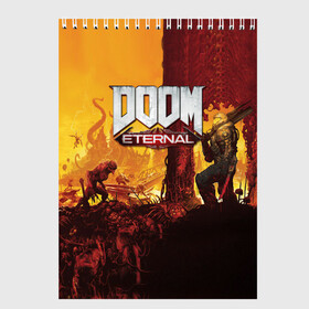 Скетчбук с принтом DOOM eternal 2020 в Ухте, 100% бумага
 | 48 листов, плотность листов — 100 г/м2, плотность картонной обложки — 250 г/м2. Листы скреплены сверху удобной пружинной спиралью | 2020 | dom | doom | eternal | fortnite | pubg | дом | дум | дуум | пабг | пубг | фортнайт