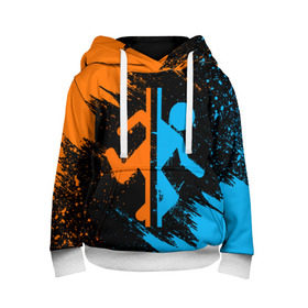 Детская толстовка 3D с принтом PORTAL в Ухте, 100% полиэстер | двухслойный капюшон со шнурком для регулировки, мягкие манжеты на рукавах и по низу толстовки, спереди карман-кенгуру с мягким внутренним слоем | aperture laboratories | glados | portal | portal 2 | valve | гладос | портал | портал 2 | челл